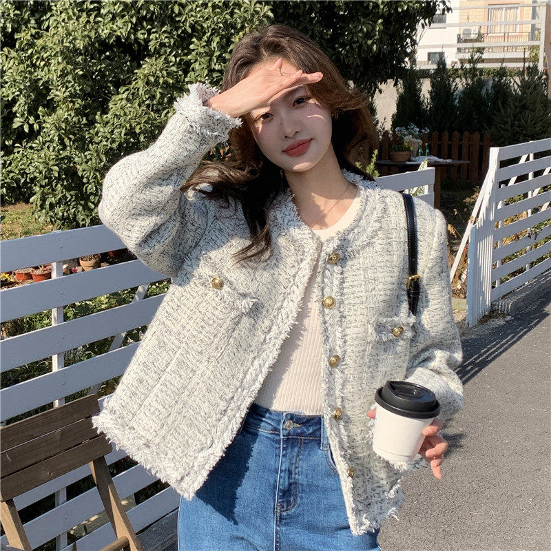 爆款小香风外套女2025新款短款高端小个子秋款法式名媛设计感上衣