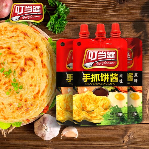 手抓饼酱料叮当婆手抓饼酱料鸡蛋灌饼酱香辣原味奥尔良番茄口味酱