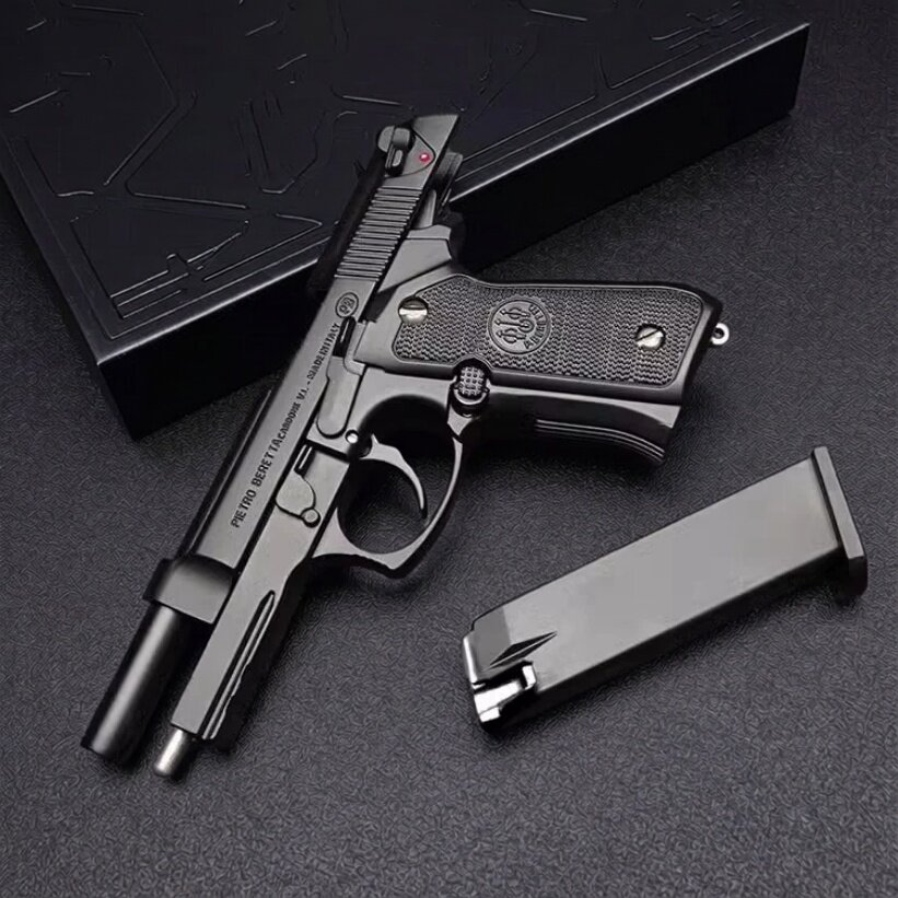 合金军模1：2.05贝雷塔M92A1金属模型枪男孩抛壳玩具手抢不可发射