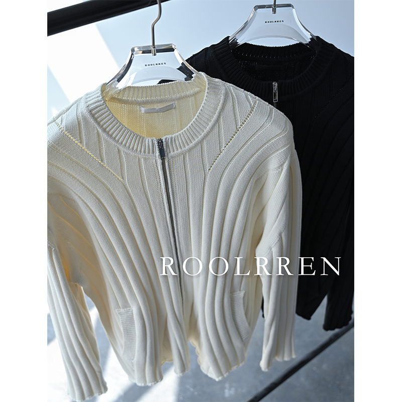 ROOLRREN开衫长绒棉拉链