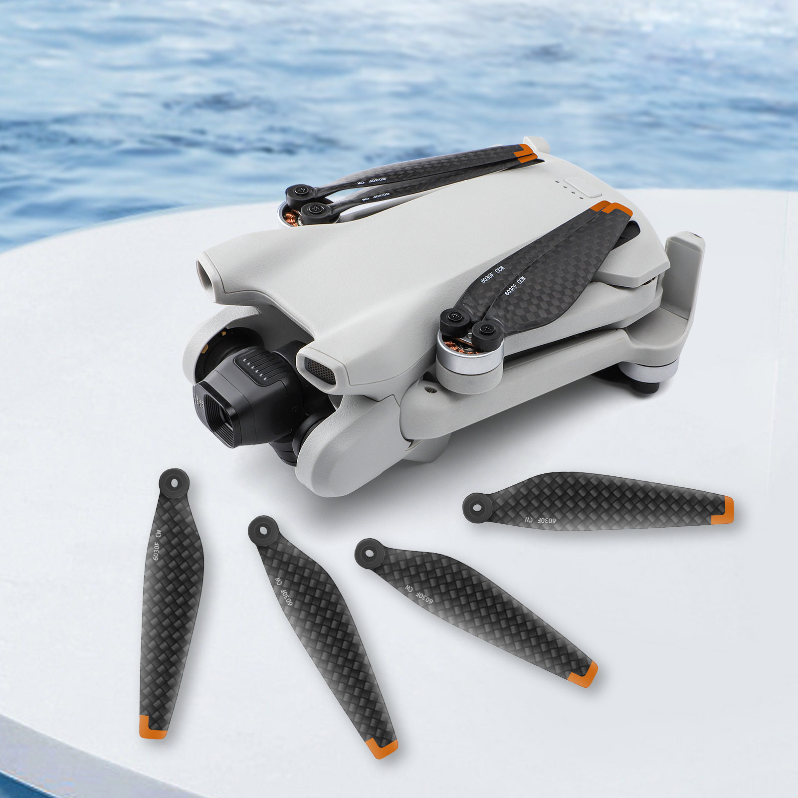 新品适用dji mini 3螺旋桨6030f碳纤桨小巧低噪音机翼桨叶配件