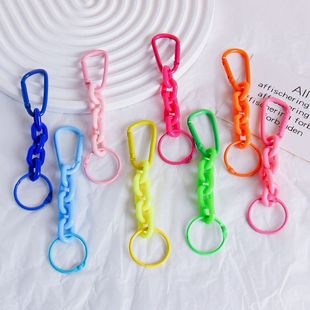 创意登山扣亚克力彩色链条钥匙扣挂件个性包包挂件汽车圈环挂饰品