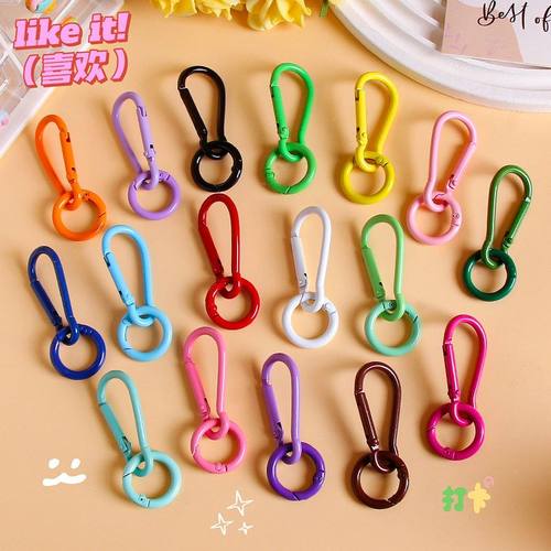 彩色烤漆葫芦钥匙扣糖果色弹簧圈