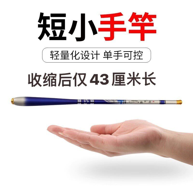 厂家袖珍战飞龙43公分28调19调短节鱼竿便携迷你碳素手杆