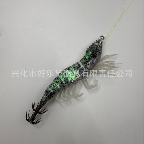 新款跳跳虾 强夜光小木虾软爪水平鱿鱼钩UV效果 渔具厂家试管瓶包