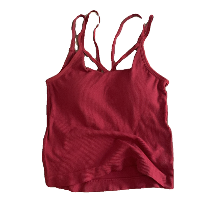 复古红色辣妹吊带背心女夏带胸垫