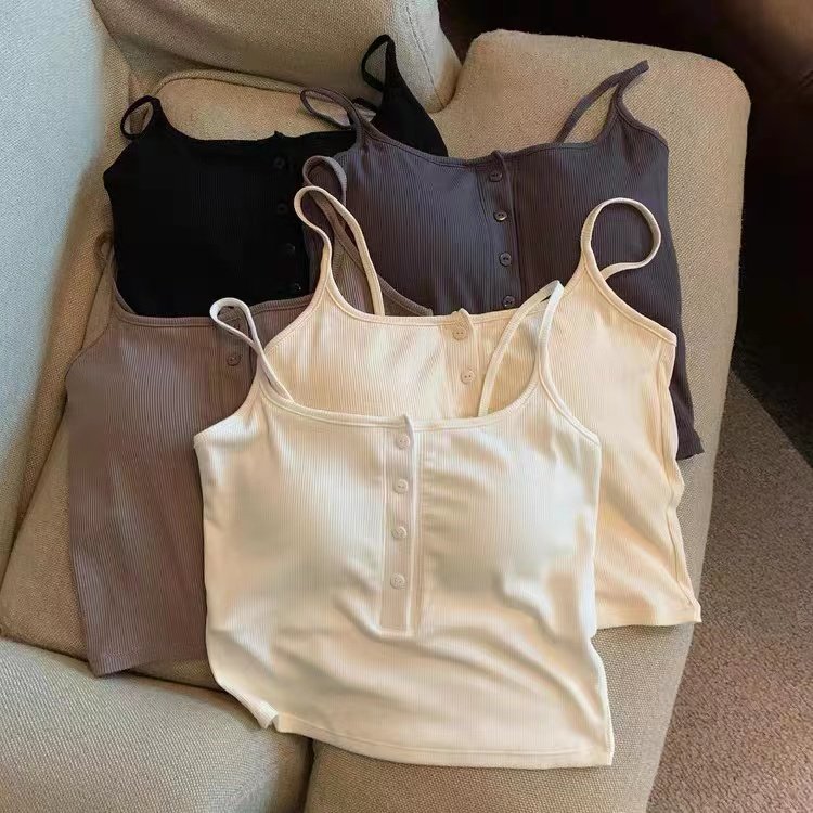 新款辣妹风保暖磨毛美背背心女秋图片