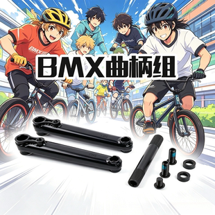 BMX表演车三段曲柄组铬钼钢材质48T 170mm轴直径19mm左右曲柄轴棍