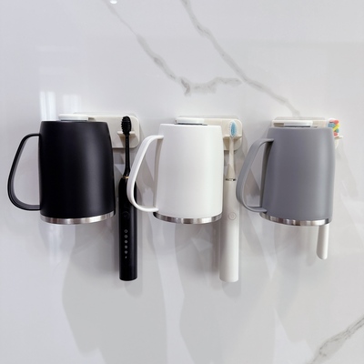 磁吸牙刷置物架壁挂式倒挂不锈钢漱口杯子洗漱杯情侣刷牙杯子牙缸