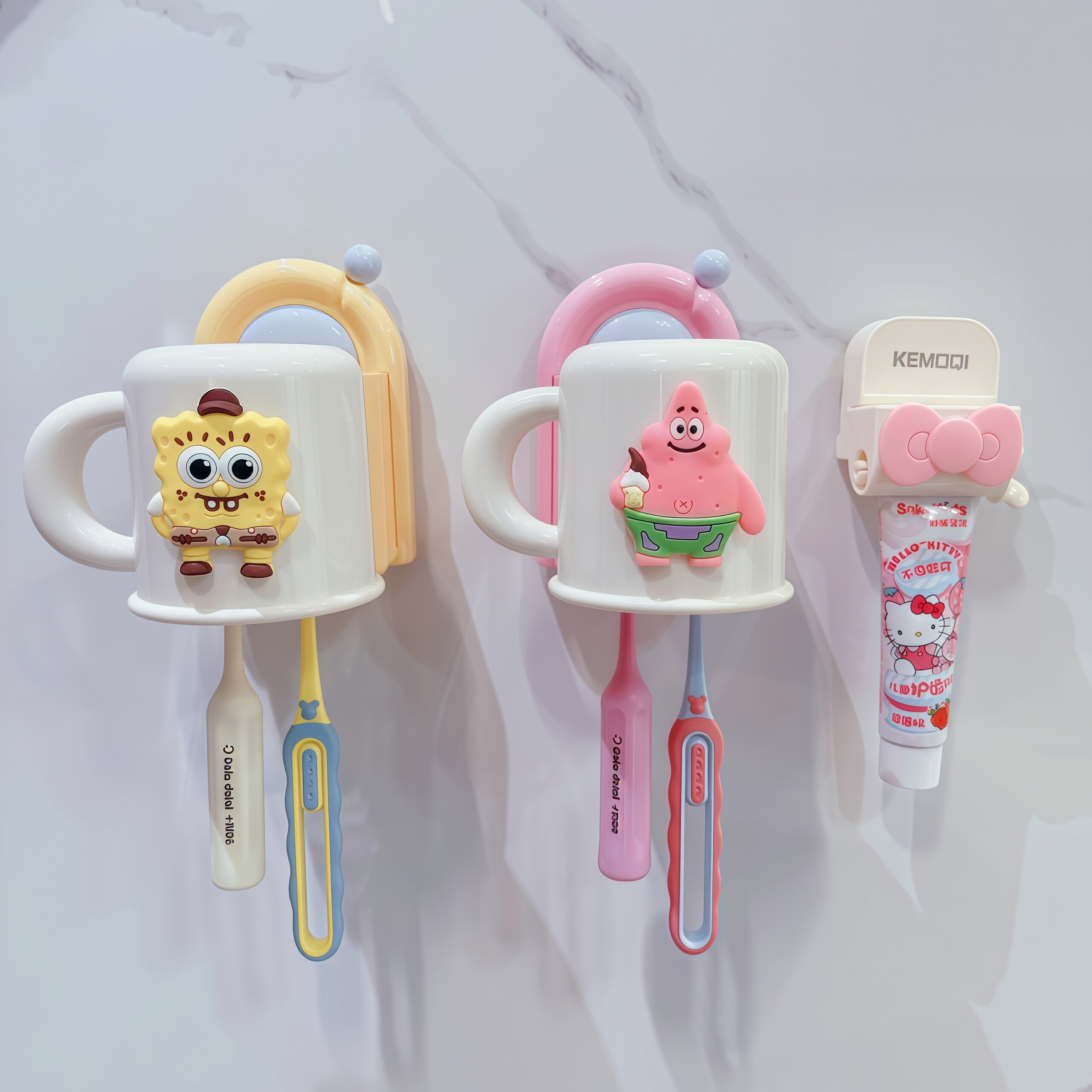 2026新款儿童刷牙杯牙刷置物架倒壁挂式男孩女孩漱口杯子牙缸牙具