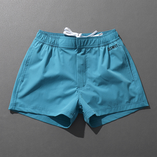 男士纯色运动裤夏季新款百搭弹力短裤轻薄透气带内衬防走光二分裤