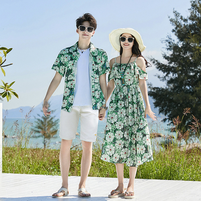 衬衫连衣裙情侣装夏装海边度假