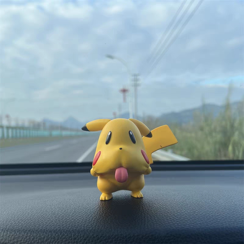 宝可梦手办皮卡丘可爱公仔车载摆件模型礼物宠物小精灵鬼脸皮卡丘