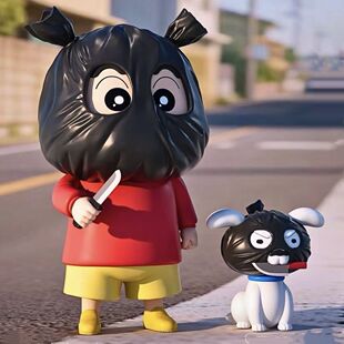 大号款蜡笔小新打劫小新手办小白潮玩公仔可爱桌面摆件生日礼物