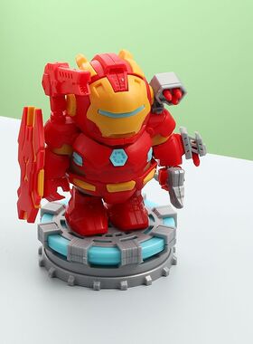 铁豚侠卡皮巴拉水豚磁吸潮玩摆件拼装玩具钢铁侠公仔