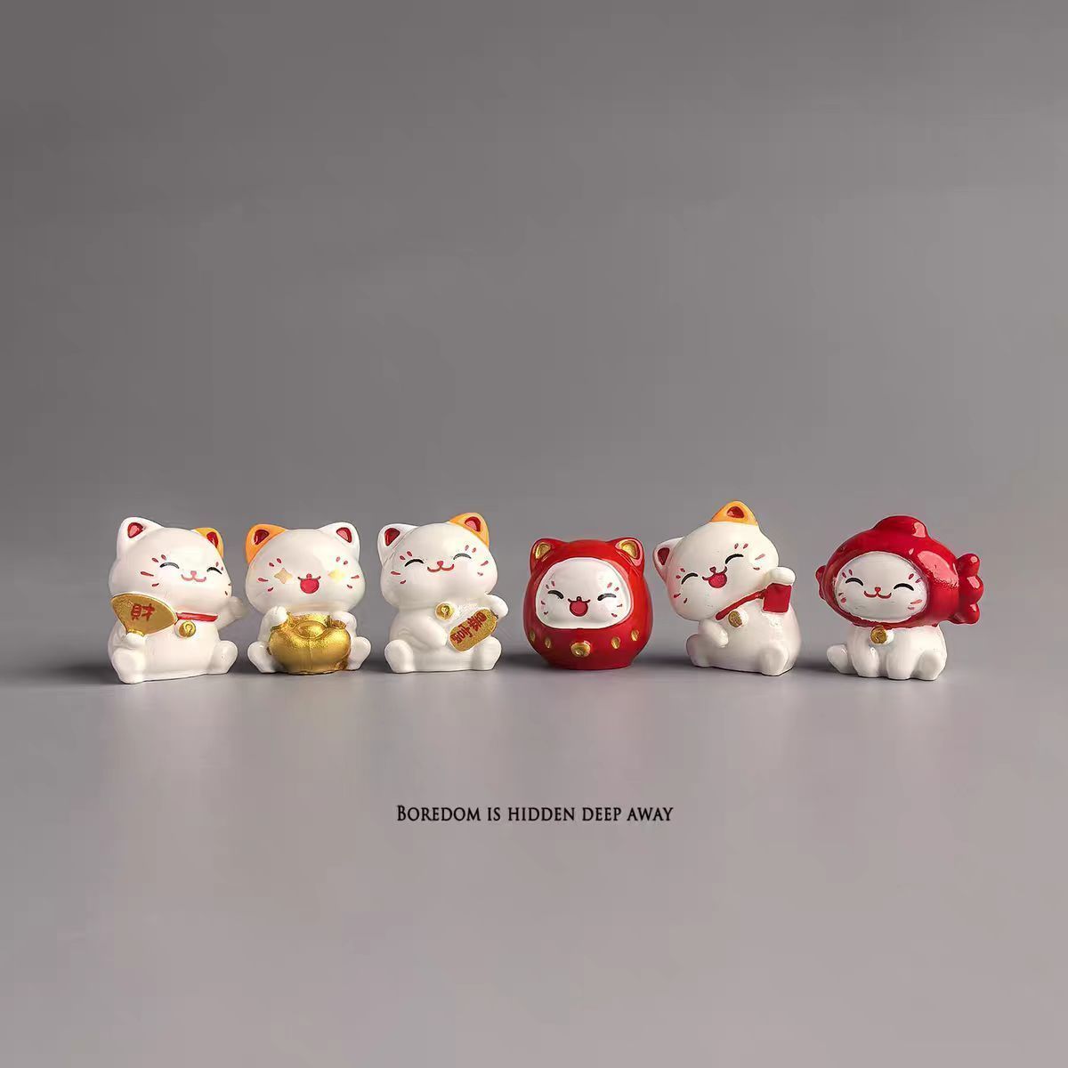 无聊了,摆几只招财猫小猫送福治愈桌面日式工位办公桌小摆件装饰