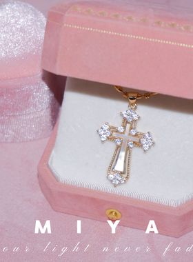 维多利亚~复古宫廷风重工贝母十字架项链