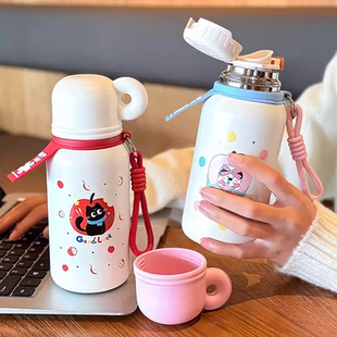 保温杯儿童女孩上学专用高颜值精致高级感初中生可爱小巧便携水杯