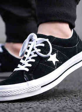 匡威男女鞋官网旗舰One Star经典休闲鞋板鞋低帮翻毛皮板鞋158369