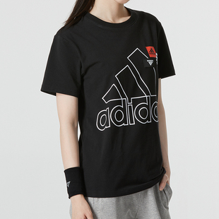 女2024秋季 Adidas阿迪达斯短袖 新款 运动服透气休闲圆领T恤HM5286