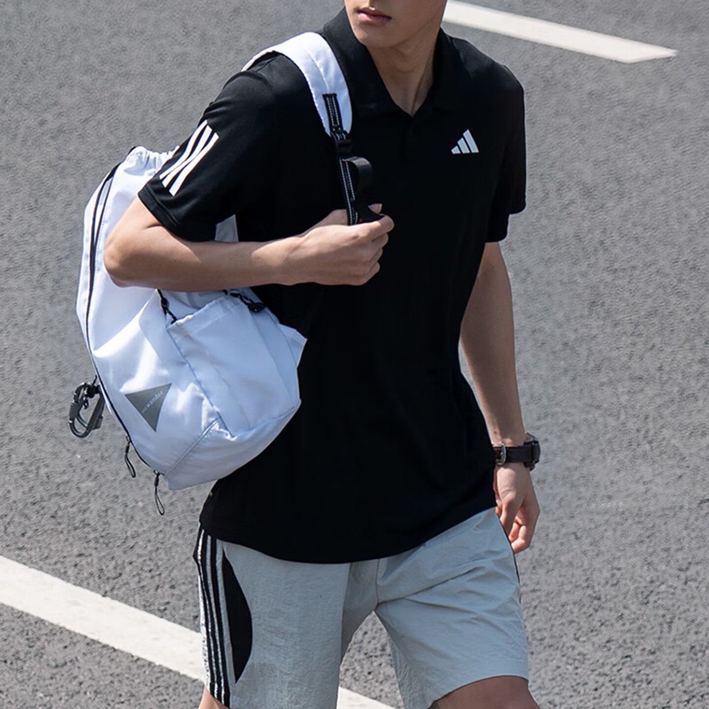 Adidas阿迪达斯男上衣2026新款网球运动短袖POLO衫翻领T恤IS2294 - 实物图