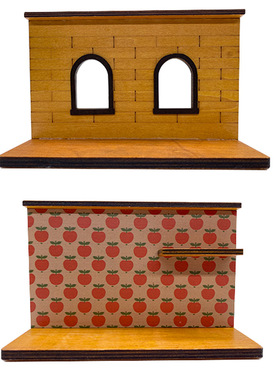 decole微缩面包圣诞货架场景道具