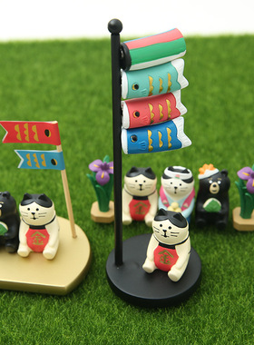 日系鲤鱼树脂桌面祈福小摆件