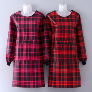 皮革长袖 厨房家用做饭上班软皮工作服 围裙防水防油罩衣女2021新款