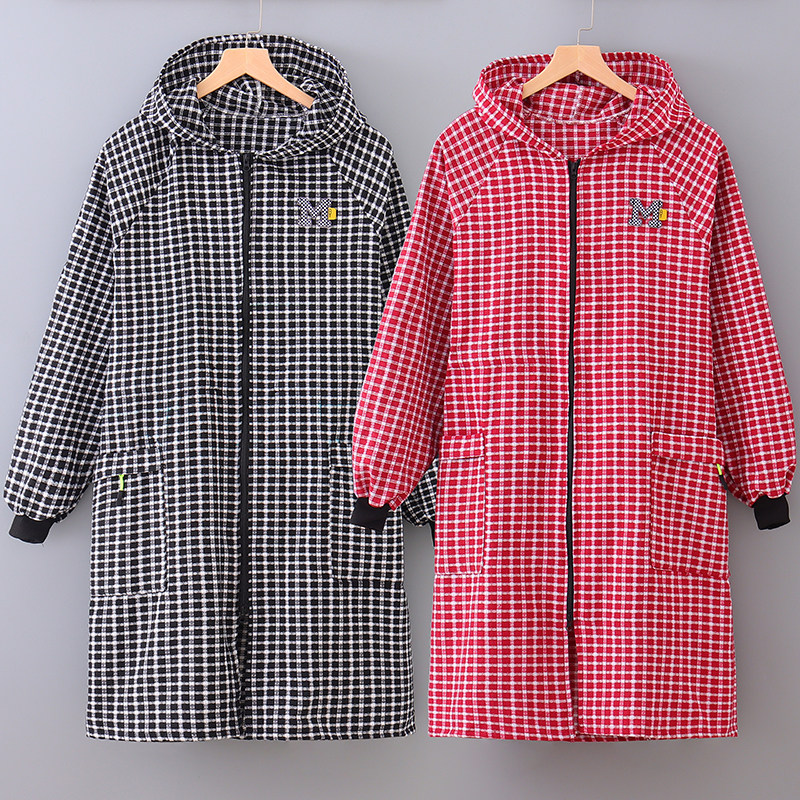 连帽正穿罩衣女长袖围裙家用厨房做饭透气耐磨韩版洋气漂亮工作服