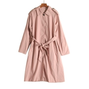 Ei sê-ri nữ 19 mùa xuân mới đơn ngực đơn giản sau khi chia áo khoác gió dài - Trench Coat