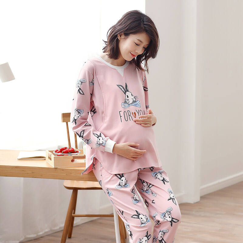 黛富婷产妇月子服春秋纯棉孕妇睡衣夏季薄款产后哺乳喂奶衣家居服