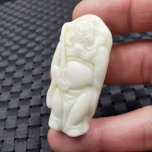 结缘珠宝玉石吊坠蓝田玉钟馗挂件深功雕刻玉石钟馗吊坠玉钟馗牌子