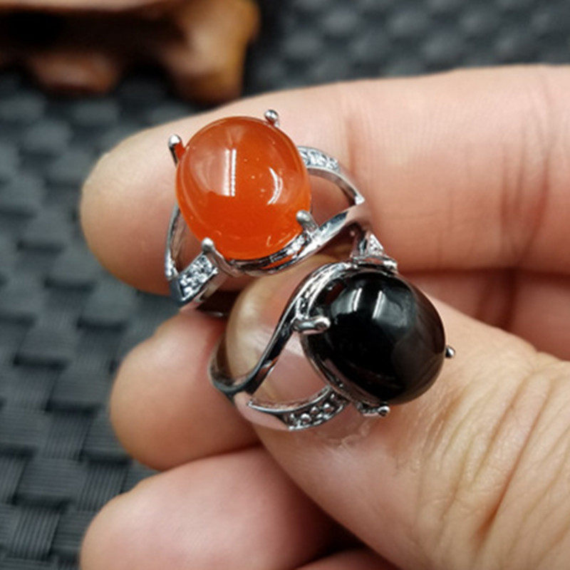 结缘珠宝天然玉石红玛瑙蛋面戒指黑玛瑙活口戒指饰品戒指指环,珠宝/钻石/翡翠,手饰,淘宝优惠券,粉丝福利购,淘宝优惠卷