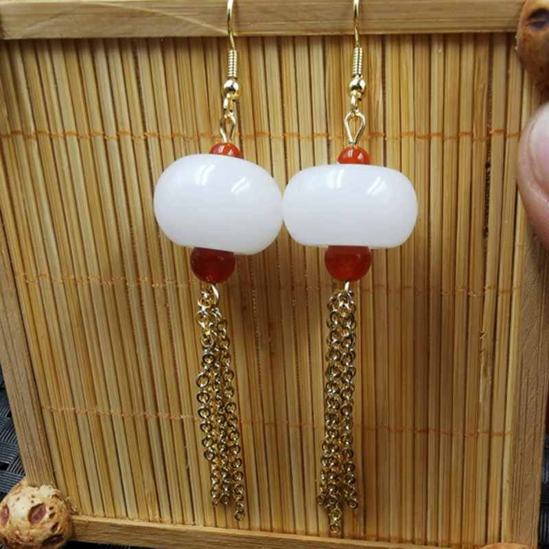 精美天然玉石a货新疆和田白玉平安扣耳环白玉金丝玉耳环玉石耳坠,珠宝/钻石/翡翠,耳饰,淘宝优惠券,粉丝福利购,淘宝优惠卷