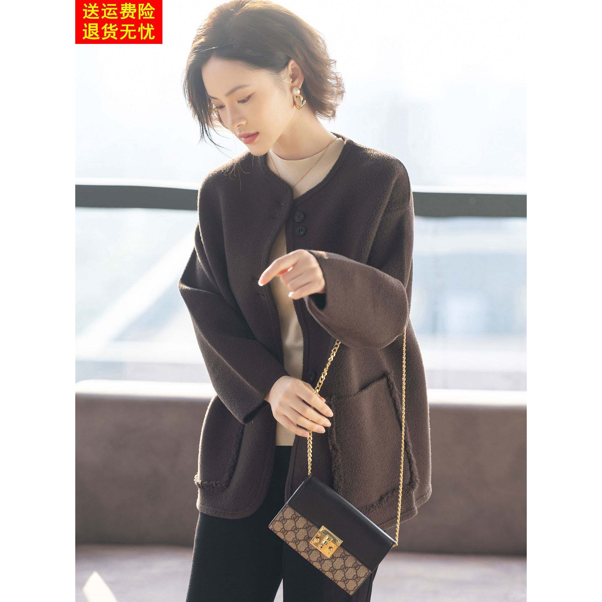 中长款妈妈秋冬外套洋气时尚冬装2025新款中老年女士上衣服显年轻