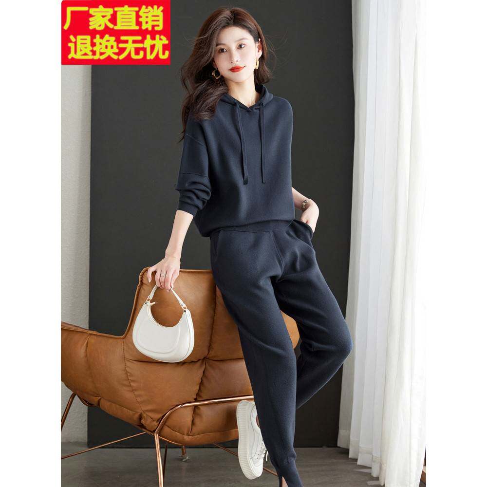 春秋套装女款2025新款时尚套装名牌女士超火卫衣休闲运动套装洋气