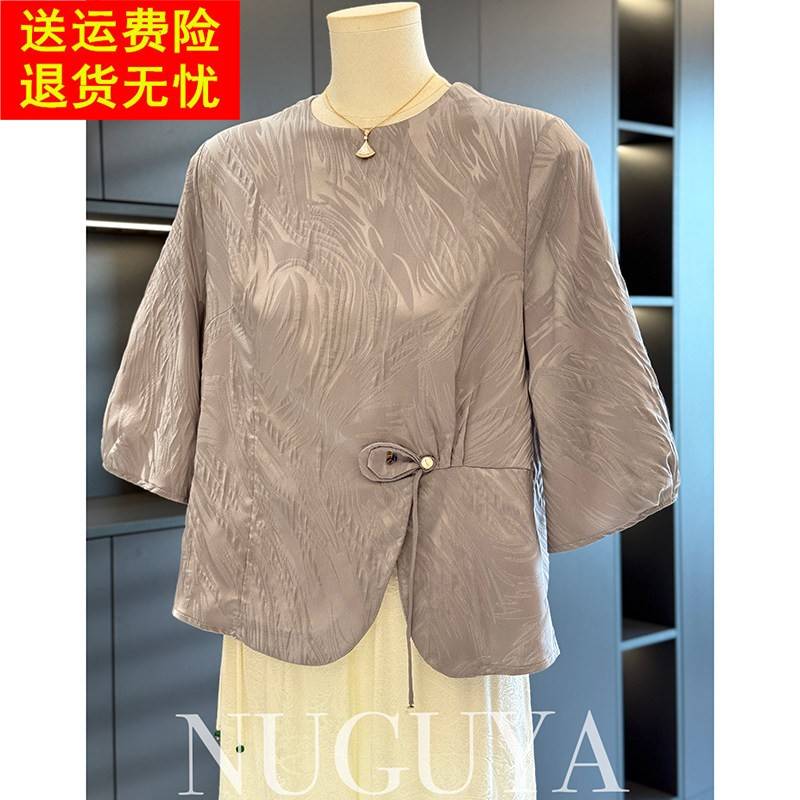 时尚休闲妈妈装雪纺衬衫女2026年夏装新款上衣气质百搭中老年T恤