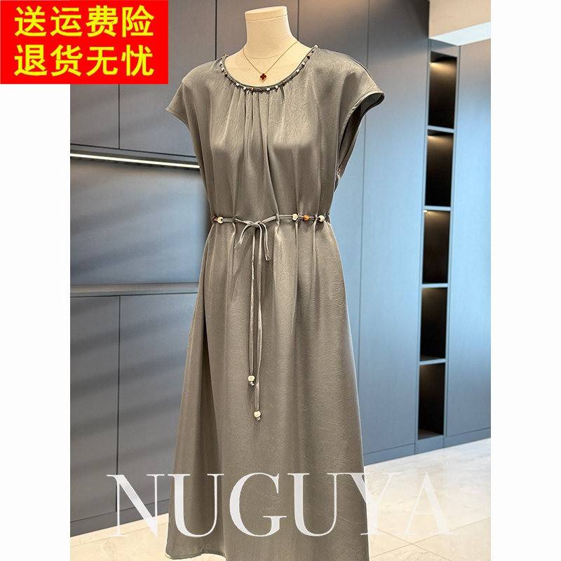 时尚洋派妈妈装中长版雪纺洋装女短袖夏装新款显瘦气质中年裙子