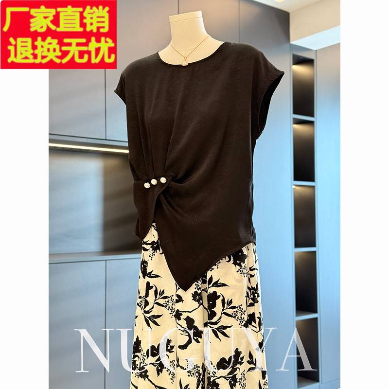 时尚气质妈妈装裙子两件套女短袖2025年夏装新款减龄时尚中年套装