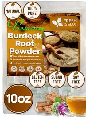 FRESHDRINKUS， Premium 10oz Burdock Root Powder， 100% Natu