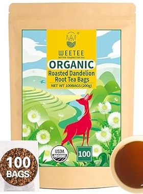 WT WEETEE Organic Roasted Dandelion Root Tea Bags， CERTIF