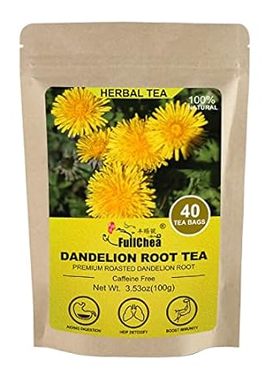 FullChea - Dandelion Root Tea Bags， 40 Teabags， 2.5g/bag