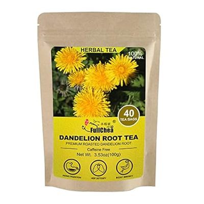 FullChea - Dandelion Root Tea Bags， 40 Teabags， 2.5g/bag