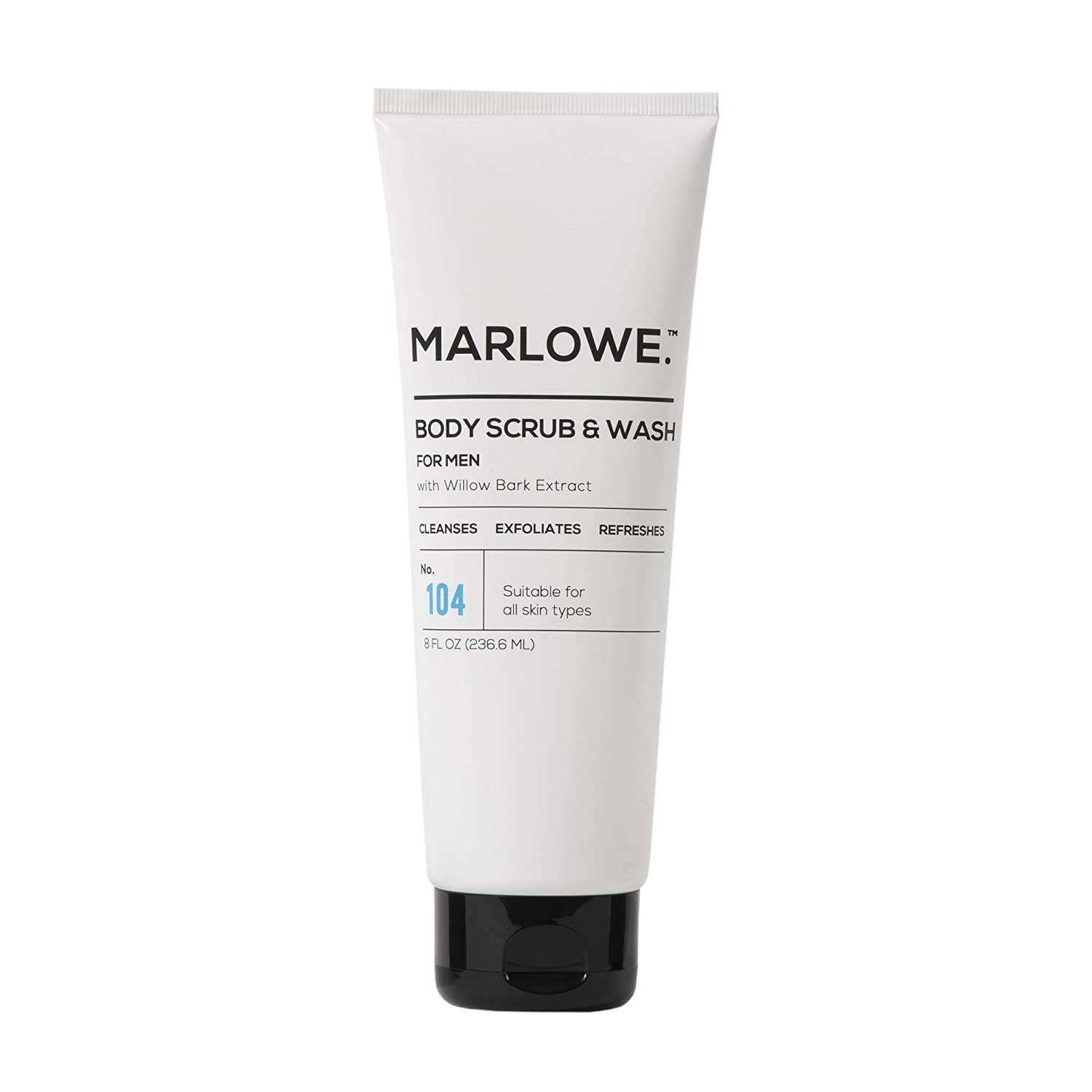 marlowe. no. 104 mens 2-in-1 body wash & scrub 8 oz | exfol