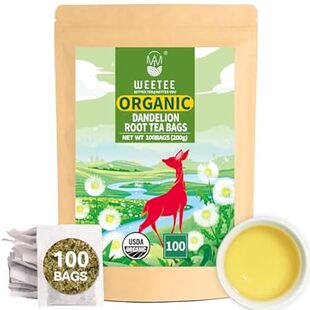 WT WEETEE Organic Dandelion Root Tea Bags， CERTIFIED USDA