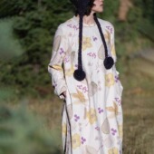 旗袍 远家 加绒新中式 斜襟盘扣加厚连衣裙长裙子袍子冬新LL5829限