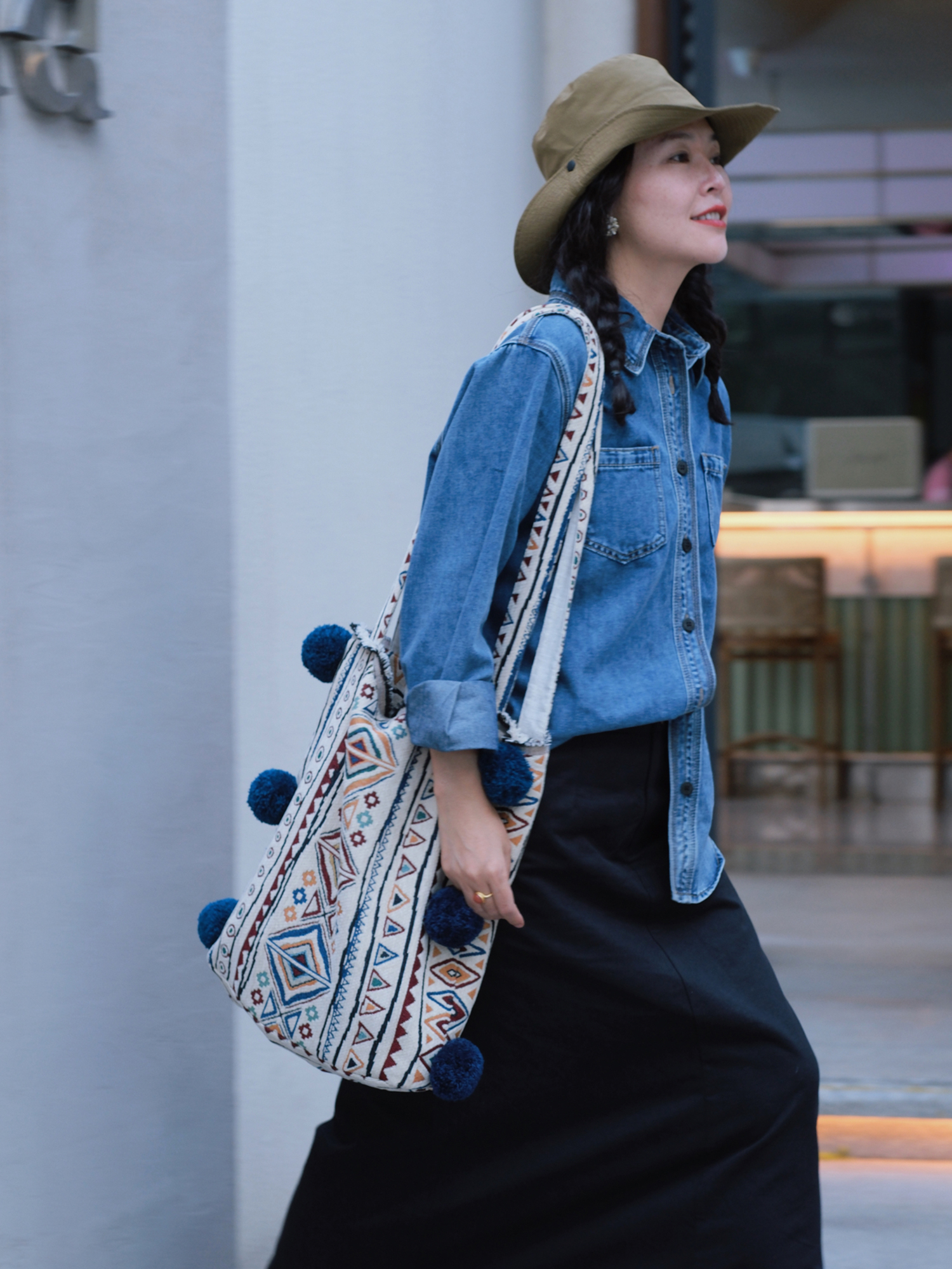 远家基础款复古棉弹牛仔衬衫