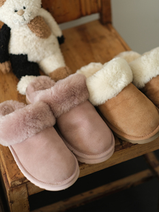远家年服羊皮毛一体拖鞋加绒保暖一脚蹬百搭懒人鞋子冬WL-486 限