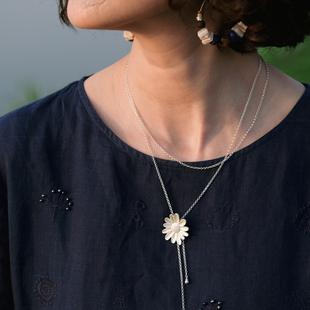 碧玉调节项链珐琅向日葵长配饰 359限 999银太阳花吊坠 远家