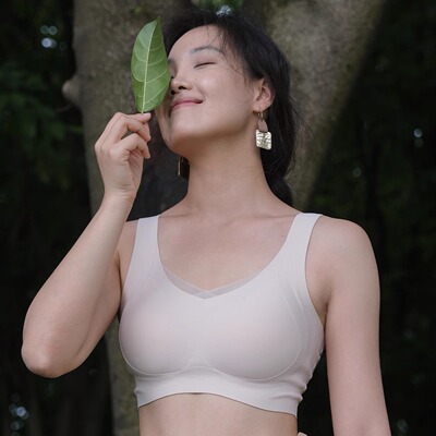 远家无扣背心文胸宽肩带蕾丝